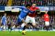 LONDON, ENGLAND - JANUARY 19: Willian of Chelsea is closed down by Phil Jones of Manchester United during the Barclays Premier League match between Chelsea and Manchester United at Stamford Bridge on January 19, 2014 in London, England. (Photo by Mike H