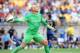 Jul 27, 2014; Pittsburgh, PA, USA; Manchester City goalkeeper Willy Caballero distributes the ball after making a save against AC Milan during the second half of a friendly at Heinz Field. Manchester City won 5-1.Mandatory Credit: Don Wright-USA TODAY Spo