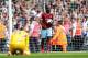 LONDON, ENGLAND - AUGUST 16: Dejected West Ham players Adrian #13 and Mohamed Diame look on after Eric Dier of Spurs scores the match winning goal during the Barclays Premier League match between West Ham United and Tottenham Hotspur at Boleyn Ground on