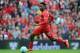 LIVERPOOL, ENGLAND - AUGUST 10: Daniel Sturridge of Liverpool during the Pre Season Friendly match between Liverpool and Borussia Dortmund at Anfield on August 10, 2014 in Liverpool, England. (Photo by Clint Hughes/Getty Images)