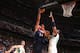 CHICAGO, IL - AUGUST 16: Anthony Davis #14 of the USA Basketball Men's National Team goes up to shoot against Nene #13 of the Brazil Basketball Men's National Team on August 16, 2014 at the United Center in Chicago, Illinois. NOTE TO USER: User expressly
