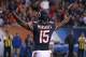 CHICAGO, IL - AUGUST 14: Brandon Marshall #15 of the Chicago Bears celebrates a touchdown catch against the Jacksonville Jaguars during a preseason game at Soldier Field on August 14, 2014 in Chicago, Illinois. The Bears defeated the Jaguars 20-19. (Ph
