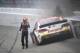 BROOKLYN, MI - AUGUST 17: Kyle Larson, driver of the #42 Target Chevrolet, gets out of his car after an incident during the NASCAR Sprint Cup Series Pure Michigan 400 at Michigan International Speedway on August 17, 2014 in Brooklyn, Michigan. (Photo by