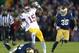 Oct 19, 2013; South Bend, IN, USA; Southern California Trojans receiver Nelson Agholor (15) is pursued by Notre Dame Fighting Irish safety Matthias Farley (41) and cornerback Cole Luke (36) at Notre Dame Stadium. Notre Dame won 14-10. Mandatory Credit: Ki