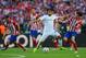 LISBON, PORTUGAL - MAY 24: Sami Khedira of Real Madrid and Tiago of Club Atletico de Madrid battle for the ball uring the UEFA Champions League Final between Real Madrid and Atletico de Madrid at Estadio da Luz on May 24, 2014 in Lisbon, Portugal. (Phot