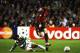 GLASGOW, UNITED KINGDOM - FEBRUARY 20: Shunsuke Nakamura of Celtic tackles Yoann Gourcuff of AC Milan during the UEFA Champions League Round 16, first leg match between Celtic and AC Milan at Celtic Park February 20, 2007 in Glasgow, Scotland. (Photo by