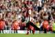 16 May 1999: Nicolas Anelka of Arsenal is dejected after the FA Carling Premiership match against Aston Villa played at Highbury in London, England. The match finished in a 1-0 victory for Arsenal, however, they were unable to clinch the Premiership tit