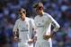 MADRID, SPAIN - MAY 17: Gareth Bale and Angel Di Maria of Real Madrid line up a free kick during the La Liga match between Real Madrid CF and RCD Espanyol at Santiago Bernabeu stadium on May 17, 2014 in Madrid, Spain. (Photo by Denis Doyle/Getty Images)