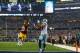 ARLINGTON, TX - OCTOBER 13: Miles Austin #19 of the Dallas Cowboys tries to catch a pass in the end zone against DeAngelo Hall #23 of the Washington Redskins at AT&T Stadium on October 13, 2013 in Arlington, Texas. (Photo by Tom Pennington/Getty Images