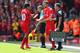 LIVERPOOL, ENGLAND - AUGUST 17: Rickie Lambert of Liverpool comes on as a substitute for Philippe Coutinho during the Barclays Premier League match between Liverpool and Southampton at Anfield on August 17, 2014 in Liverpool, England. (Photo by Alex Liv