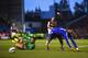 BURNLEY, ENGLAND - AUGUST 18: Diego Costa of Chelsea goes to ground after a challenge from Thomas Heaton of Burnley during the Barclays Premier League match between Burnley and Chelsea at Turf Moor on August 18, 2014 in Burnley, England. (Photo by Laure