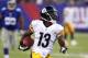 Aug 9, 2014; East Rutherford, NJ, USA; Pittsburgh Steelers running back Dri Archer (13) rushes for a first down against the New York Giants during first quarter at MetLife Stadium. Mandatory Credit: Noah K. Murray-USA TODAY Sports