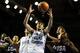 AUCKLAND, NEW ZEALAND - JULY 12: Kostas Papanikolaou of Greece secures the rebound during the U19 Basketball World Championships Final match between Greece and the United States of America at North Shore Events Centre on July 12, 2009 in Auckland, New Ze