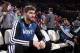 PORTLAND, OR - FEBRUARY 23: Kevin Love #42 and Ricky Rubio #9 of the Minnesota Timberwolves sit on the bench during the game against the Portland Trail Blazers on February 23, 2014 at the Moda Center Arena in Portland, Oregon. NOTE TO USER: User expressl