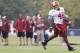 Jul 24, 2014; Richmond, VA, USA; Washington Redskins running back Alfred Morris (46) carries the ball during practice on day one of training camp at Bon Secours Washington Redskins Training Center. Mandatory Credit: Geoff Burke-USA TODAY Sports
