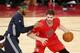 Feb 16, 2014; New Orleans, LA, USA; Western Conference forward Kevin Love (42) of the Minnesota Timberwolves handles the ball against Eastern Conference forward Carmelo Anthony (7) of the New York Knicks during the 2014 NBA All-Star Game at the Smoothie K
