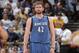 OAKLAND, CA - APRIL 14: Kevin Love #42 of the Minnesota Timberwolves during a game against the Golden State Warriors on April 14, 2014 at Oracle Arena in Oakland, California. NOTE TO USER: User expressly acknowledges and agrees that, by downloading and or