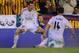 VALENCIA, SPAIN - APRIL 16: Gareth Bale (L) of Real Madrid celebrates beside Xabi Alonso after scoring Real's 2nd goal during the Copa del Rey Final between Real Madrid and Barcelona at Estadio Mestalla on April 16, 2014 in Valencia, Spain. (Photo by D