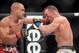 Nov 2, 2013; Long Beach, CA, USA; Eddie Alvarez (red gloves ) and Michael Chandler (blue gloves) during their Bellator Lightweight World Championship fight at the Long Beach Arena. Alvarez won the fight. Mandatory Credit: Jayne Kamin-Oncea-USA TODAY Spo