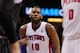 Feb 5, 2014; Orlando, FL, USA; Detroit Pistons power forward Greg Monroe (10) against the Orlando Magic during the first quarter at Amway Center. Mandatory Credit: Kim Klement-USA TODAY Sports