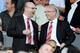 MANCHESTER, ENGLAND - APRIL 09: Manchester United Co-Chairmen Joel Glazer (R) and Avram Glazer talk during the Barclays Premier League match between Manchester United and Fulham at Old Trafford on April 9, 2011 in Manchester, England. (Photo by Michael R