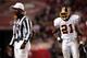 TAMPA, FL - JANUARY 07: Safety Sean Taylor #21 of the Washington Redskins is ejected from the game for unsportsmanlike conduct by referee Mike Carey #94 in the third quarter against the Tampa Bay Buccaneers during the NFC Wild Card Playoff Game at Raymon