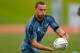 AUCKLAND, NEW ZEALAND - AUGUST 19: Aaron Cruden of the All Blacks passes during a New Zealand All Blacks training session at Trusts Stadium on August 19, 2014 in Auckland, New Zealand. (Photo by Phil Walter/Getty Images)