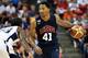 LAS VEGAS, NV - AUGUST 01: Derrick Rose #41 of the 2014 USA Basketball Men's National Team brings the ball up the court during a USA Basketball showcase at the Thomas & Mack Center on August 1, 2014 in Las Vegas, Nevada. (Photo by Ethan Miller/Getty Ima