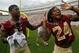Terrance Smith, right, and Jameis Winston clown around at FSU media day.