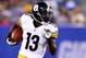 EAST RUTHERFORD, NJ - AUGUST 09: Running back Dri Archer #13 of the Pittsburgh Steelers carries the ball against the New York Giants during a preseason game at MetLife Stadium on August 9, 2014 in East Rutherford, New Jersey. (Photo by Elsa/Getty Images