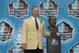 Joe DeLamielleure and his Hall of Fame bust.