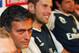 LONDON - JULY 20: Chelsea Manager Jose Mourinho sits with his new signing's Arjan Robben, Petr Cech and Mateja Kezman during a Chelsea Press Conference at the Holiday Inn Hotel on July 20, 2004 in London. (Photo by Christopher Lee/Getty Images)