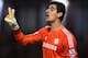 BURNLEY, ENGLAND - AUGUST 18: Thibaut Courtois of Chelsea looks on during the Barclays Premier League match between Burnley and Chelsea at Turf Moor on August 18, 2014 in Burnley, England. (Photo by Laurence Griffiths/Getty Images)