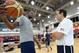LAS VEGAS, NV - JULY 31: Head Coach Mike Krzyzewski and Kevin Durant #52 of the USA Basketball Men's National Team converse during practice at the Mendenhall Center at the University of Nevada, Las Vegas on July 31, 2014 in Las Vegas, Nevada. NOTE TO USER