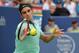 CINCINNATI, OH - AUGUST 17: Roger Federer of Switzerland returns to David Ferrer of Spain during a final match on day 9 of the Western & Southern Open at the Linder Family Tennis Center on August 17, 2014 in Cincinnati, Ohio. (Photo by Jonathan Moore/Ge