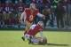 December 8, 2013; San Francisco, CA, USA; San Francisco 49ers kicker Phil Dawson (9) kicks a field goal out of the hold by punter Andy Lee (4) during the second quarter against the Seattle Seahawks at Candlestick Park. The 49ers defeated the Seahawks 19-1