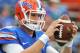 GAINESVILLE, FL - SEPTEMBER 21: Quarterback Jeff Driskel #6 of the Florida Gators warmsup for play against the Tennessee Volunteers September 21, 2013 at Ben Hill Griffin Stadium at Florida Field in Gainesville, Florida. (Photo by Al Messerschmidt/Getty