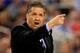 ARLINGTON, TX - APRIL 07: Head coach John Calipari of the Kentucky Wildcats motions to his players during the NCAA Men's Final Four Championship against the Connecticut Huskies at AT&T Stadium on April 7, 2014 in Arlington, Texas. (Photo by Jamie Squire