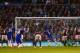 BURNLEY, ENGLAND - AUGUST 18: Branislav Ivanovic of Chelsea turns to celebrate after scoring their third goal during the Barclays Premier League match between Burnley and Chelsea at Turf Moor on August 18, 2014 in Burnley, England. (Photo by Clive Brunsk