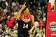 Aug 16, 2014; Chicago, IL, USA; United States center Anthony Davis (14) reacts after scoring against Brazil during the first quarterat the United Center. Mandatory Credit: David Banks-USA TODAY Sports