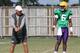 LSU offensive coordinator Cam Cameron and quarterback Brandon Harris