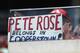 CINCINNATI, OH - AUGUST 13: A Cincinnati Reds fan displays a sign in support of former Red Pete Rose during the game against the Boston Red Sox at Great American Ball Park on August 13, 2014 in Cincinnati, Ohio. The Red Sox won 5-4. (Photo by Joe Robbins/