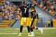 PITTSBURGH, PA - AUGUST 16: Markus Wheaton #11 celebrates his touchdown with Ben Roethlisberger #7 of the Pittsburgh Steelers during the second quarter against the Buffalo Bills at Heinz Field on August 16, 2014 in Pittsburgh, Pennsylvania. (Photo by Ju