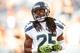 Aug 7, 2014; Denver, CO, USA; Seattle Seahawks cornerback Richard Sherman (25) before the preseason game against the Denver Broncos at Sports Authority Field at Mile High. Mandatory Credit: Chris Humphreys-USA TODAY Sports