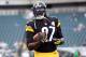 Aug 21, 2014; Philadelphia, PA, USA; Pittsburgh Steelers running back LeGarrette Blount (27) during warm ups before a game against the Philadelphia Eagles at Lincoln Financial Field. Mandatory Credit: Bill Streicher-USA TODAY Sports