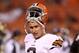 Aug 23, 2014; Cleveland, OH, USA; Cleveland Browns quarterback Johnny Manziel (2) against the St. Louis Rams during the fourth quarter at FirstEnergy Stadium. The Rams won 33-14. Mandatory Credit: Ron Schwane-USA TODAY Sports