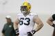 GREEN BAY, WI - MAY 16: Corey Linsley #63 of the Green Bay Packers runs through drills during rookie mini camp at Don Hudson Center on May 16, 2014 in Green Bay, Wisconsin. (Photo by Mike McGinnis/Getty Images)