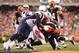 CINCINNATI, OH - OCTOBER 6: Tommy Kelly #93 of the New England Patriots sacks quarterback Andy Dalton #14 of the Cincinnati Bengals on the two-yard line in the third quarter at Paul Brown Stadium on October 6, 2013 in Cincinnati, Ohio. Cincinnati defeate