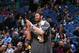 MINNEAPOLIS, MN - April 8: Kevin Love #42 of the Minnesota Timberwolves looks on against the San Antonio Spurs during the game on April 8, 2014 at Target Center in Minneapolis, Minnesota. NOTE TO USER: User expressly acknowledges and agrees that, by downl