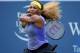 CINCINNATI, OH - AUGUST 16: Serena Williams hits a return during her match against Caroline Wozniacki of Denmark on day 8 of the Western & Southern Open on August 16, 2014 at the Linder Family Tennis Center in Cincinnati, Ohio. (Photo by Andy Lyons/Gett